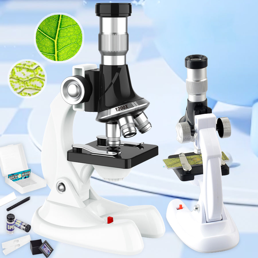QB3303 1 Set Elementary School Student STEM Microscope 1200X Magnification Tools for Children QB3303 1 Set Elementary School Student STEM Microscope 1200X Magnification Tools for Children